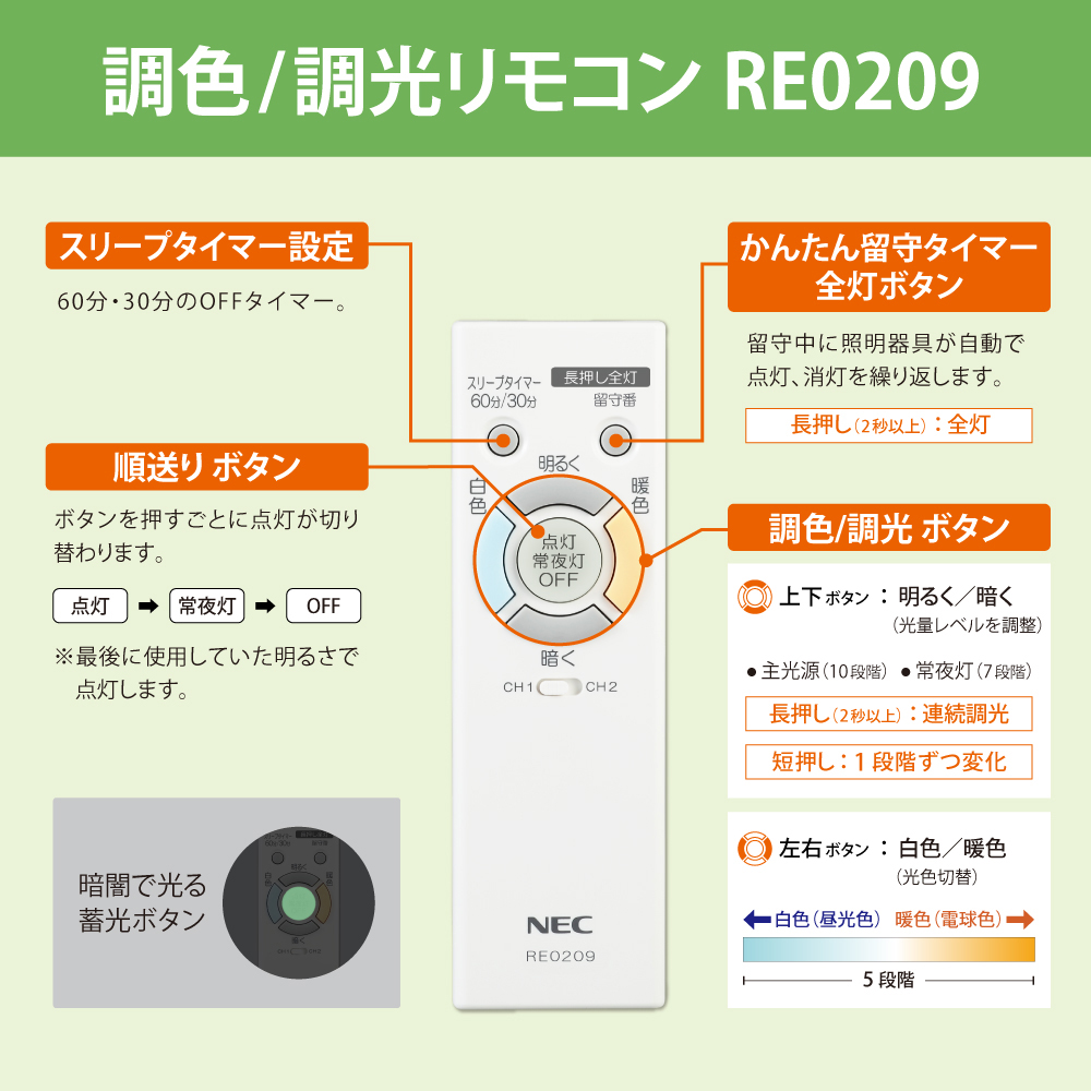 Amazon | NEC LEDシーリングライト 調色/調光タイプ~8畳 子供